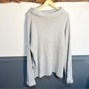 Gray Chicsoul Plus Size Cowl Neck Knit Sweater